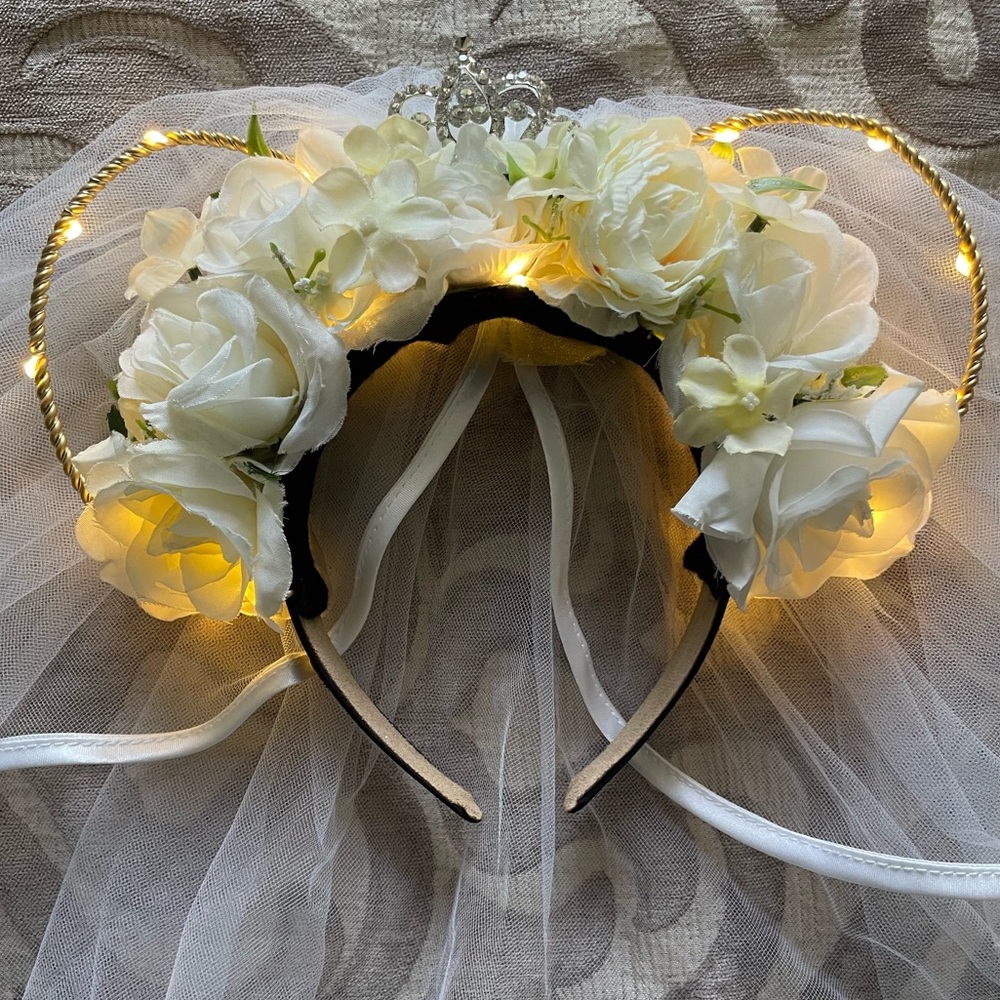 Bridal Wedding Disney Mickey Mouse Ears -CUSTOM MADE
